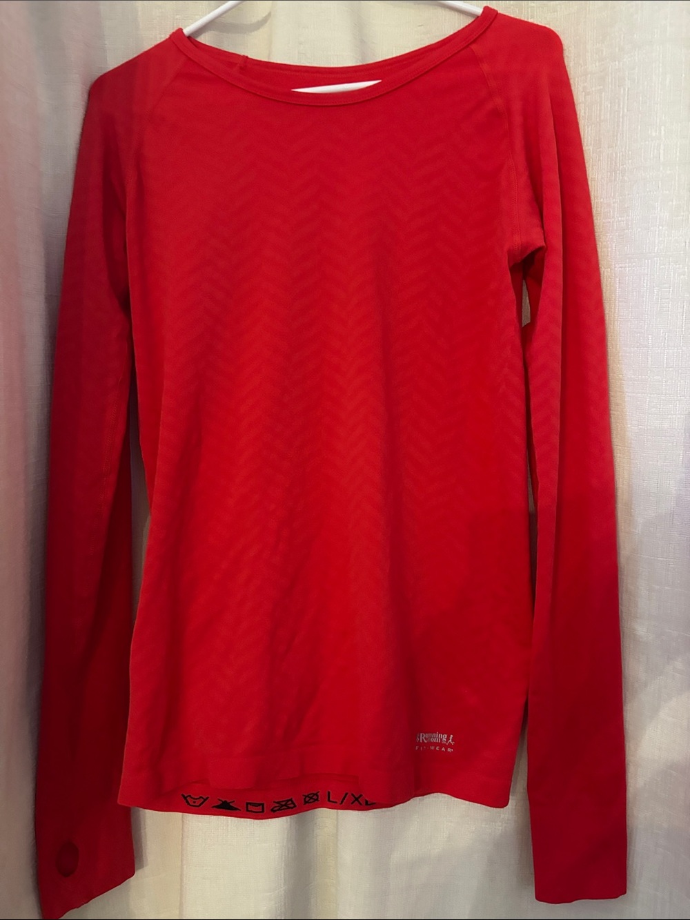 Women's Red Crewneck Long-Sleeve Sweater